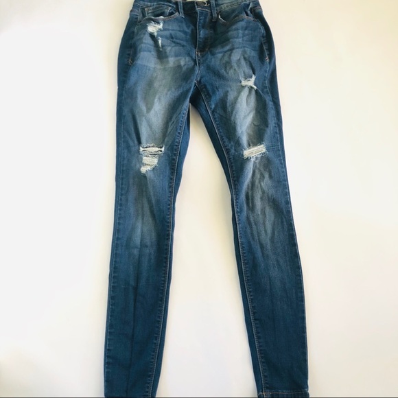 Mudd High Rise Destructed Jeans - Womens 0 - Picture 5 of 5